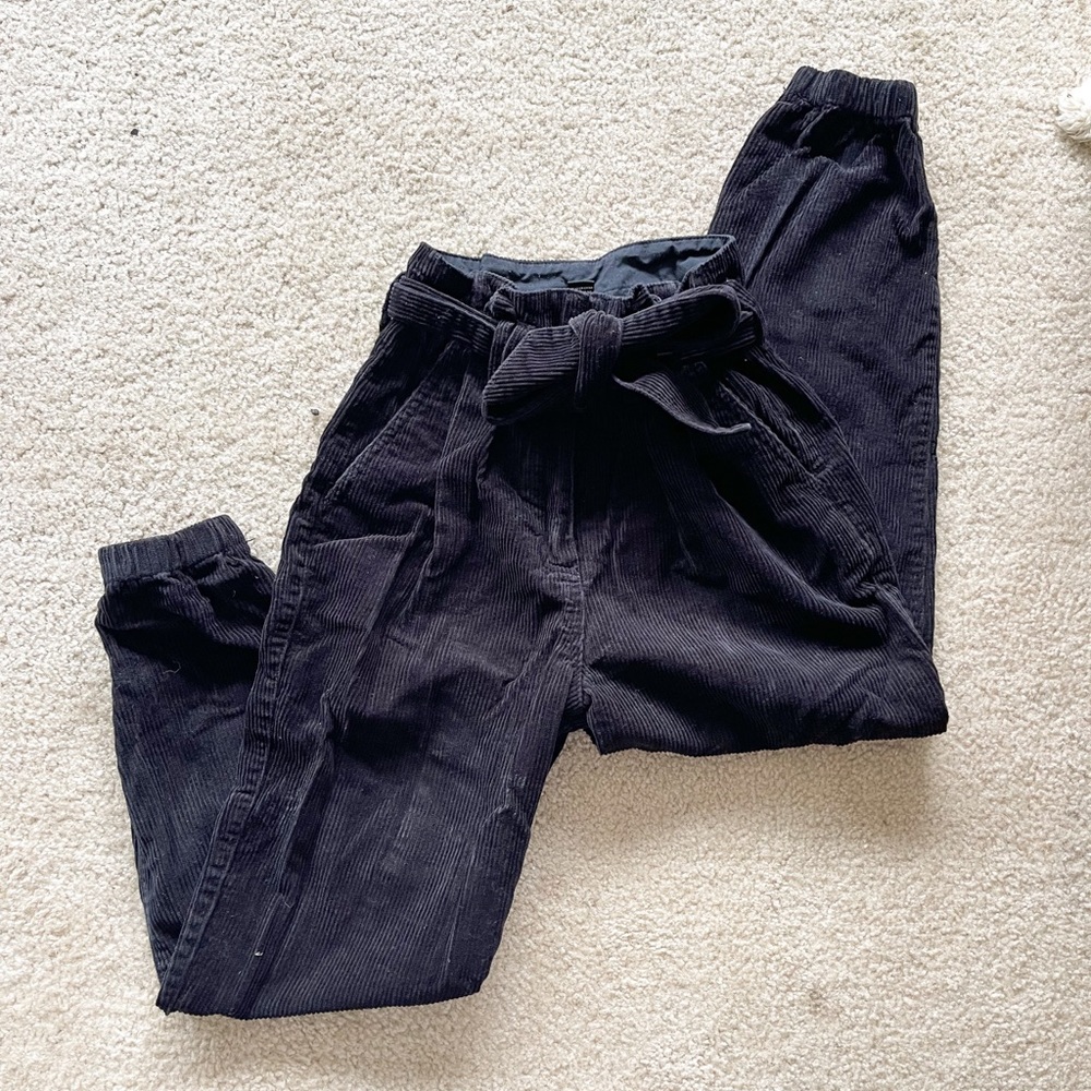 Black High Waisted Corduroy Pants